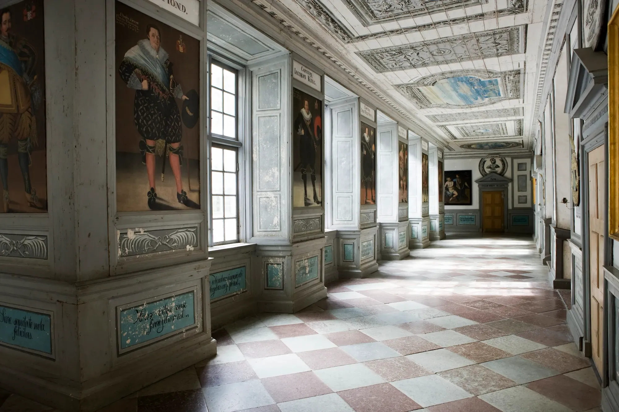The first floor corridor of Skokloster Castle