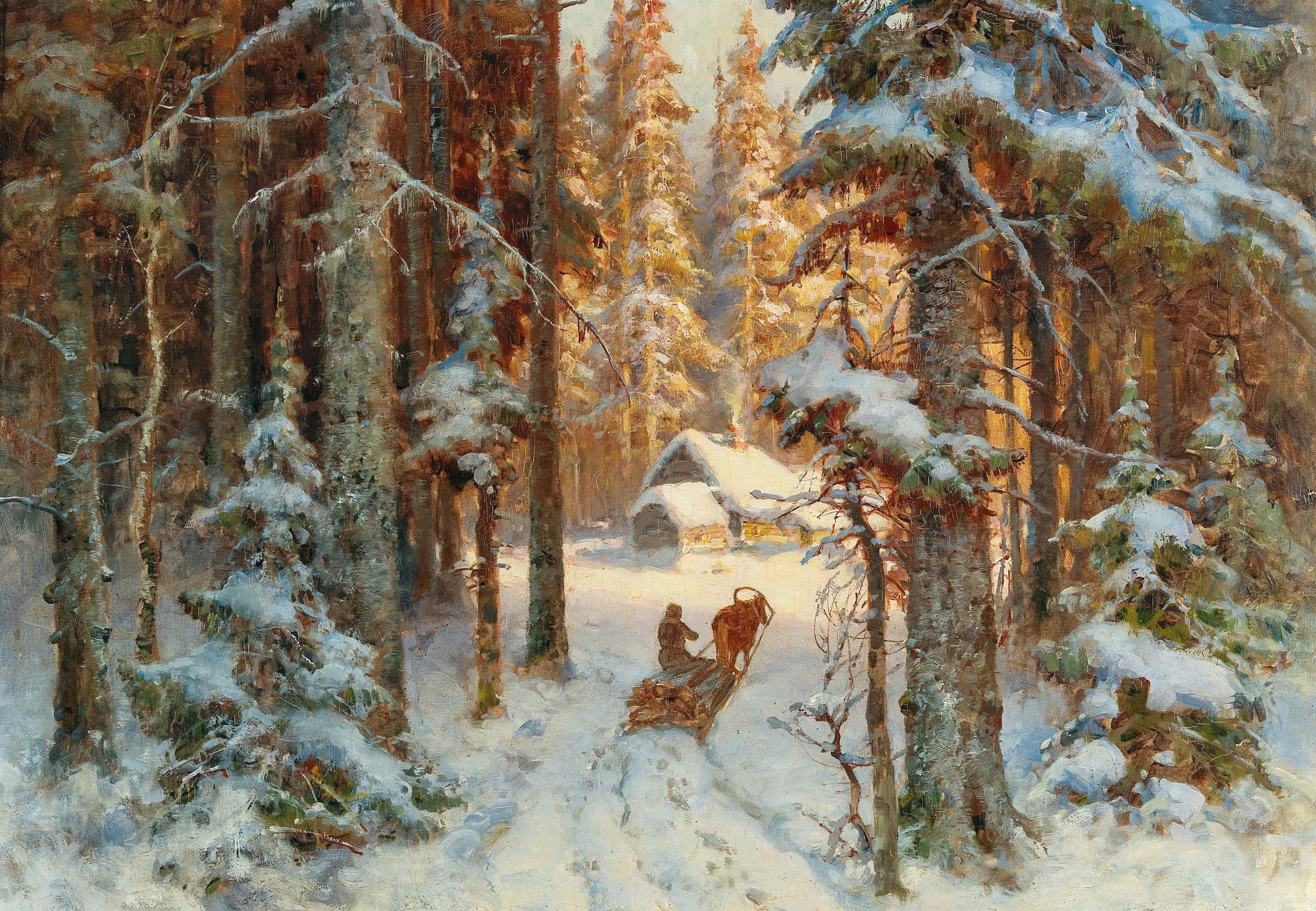 Painting of Klever's Woodcutters Returning Home